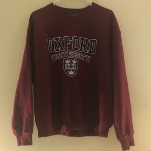 Burgundy official Oxford University sweatshirt